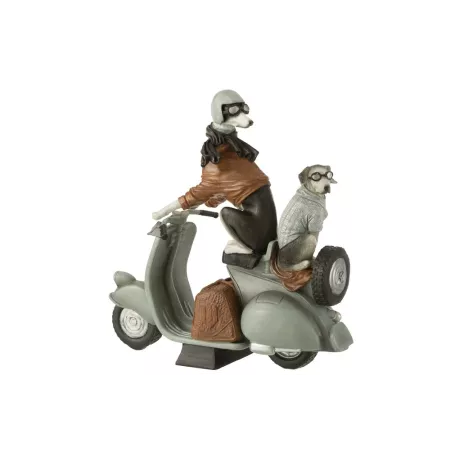 Sculpture Chiens sur Scooter h32 cm