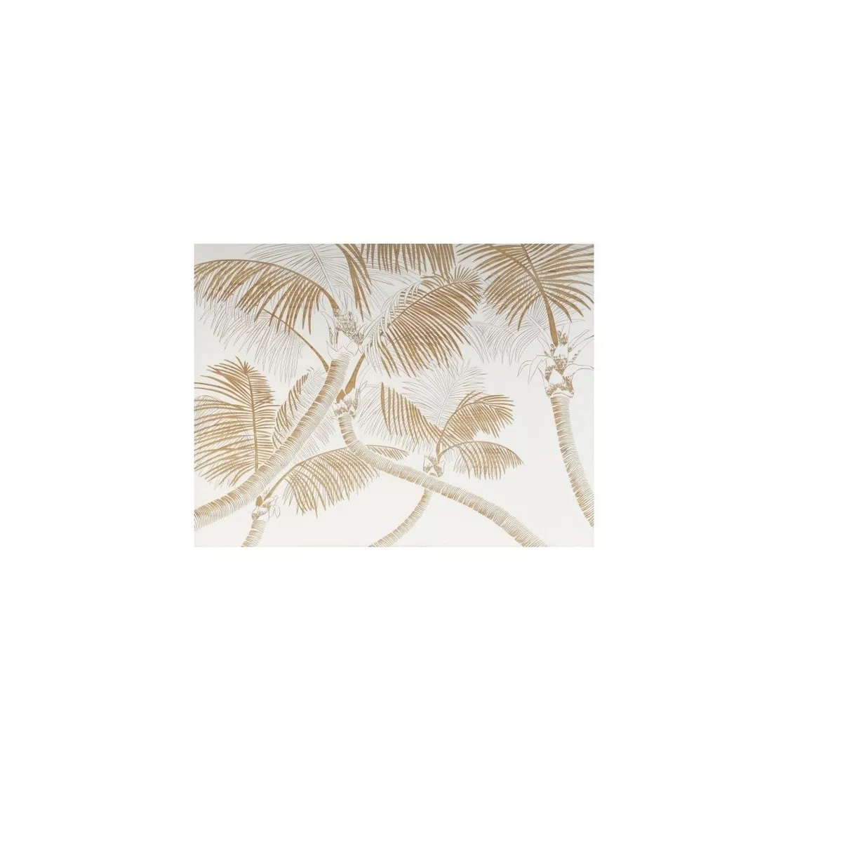 Tableau en Bois Sculpté Palmier Blanc 120 X 90