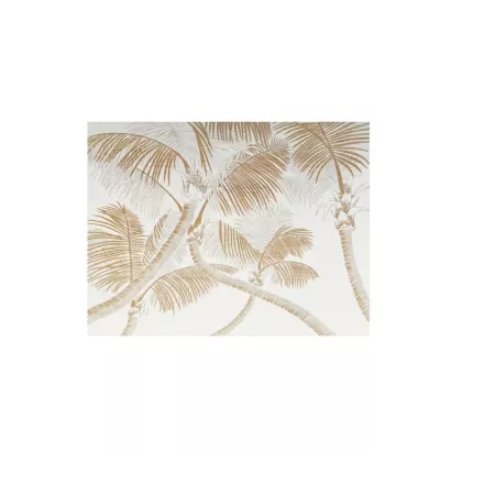 Tableau en Bois Sculpté Palmier Blanc 120 X 90