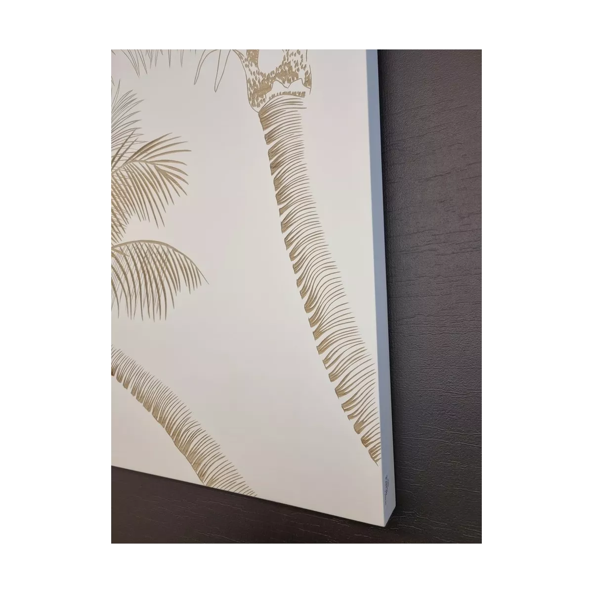 Tableau en Bois Sculpté Palmier Blanc 120 X 90