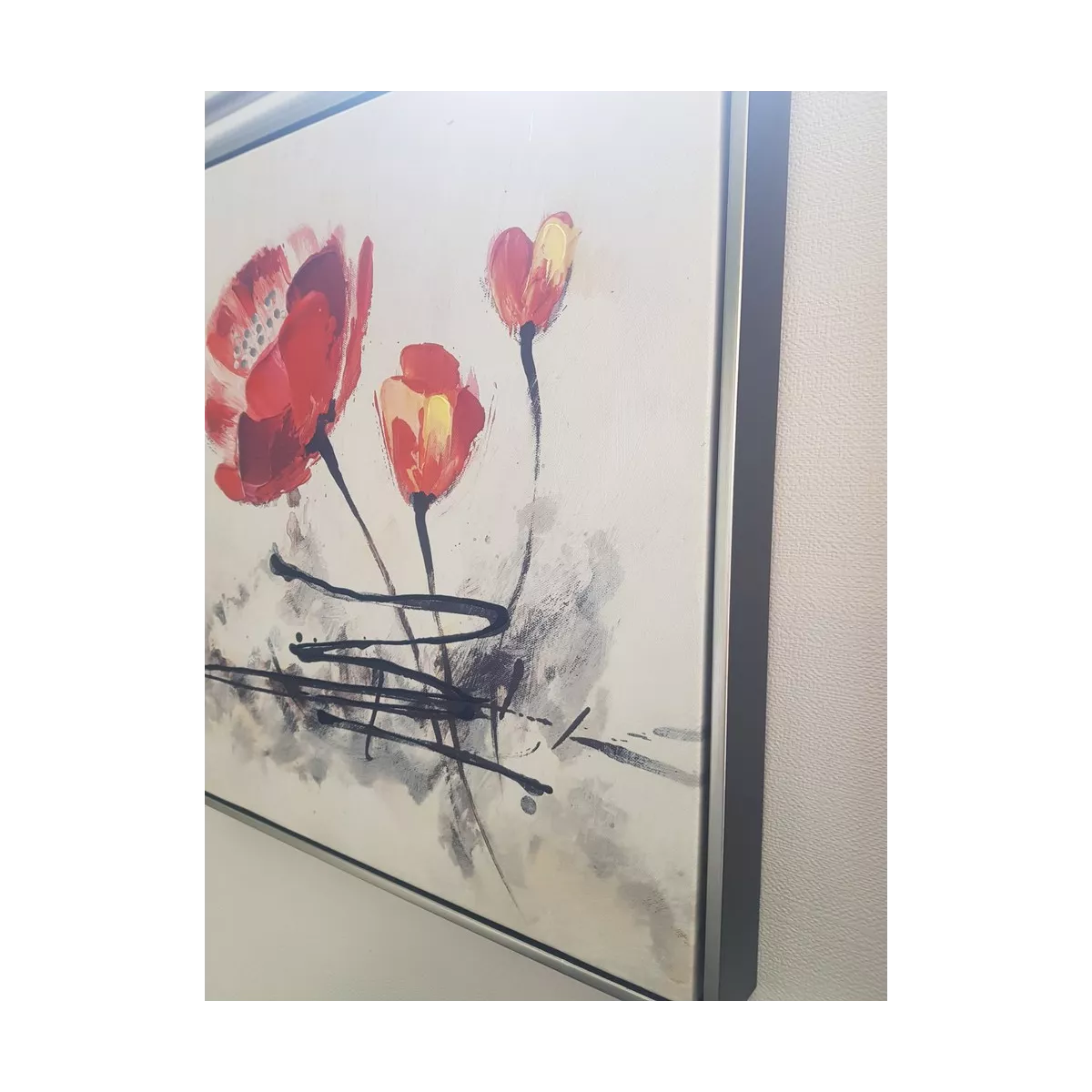 Tableau Coquelicots A 40 X 40 cm