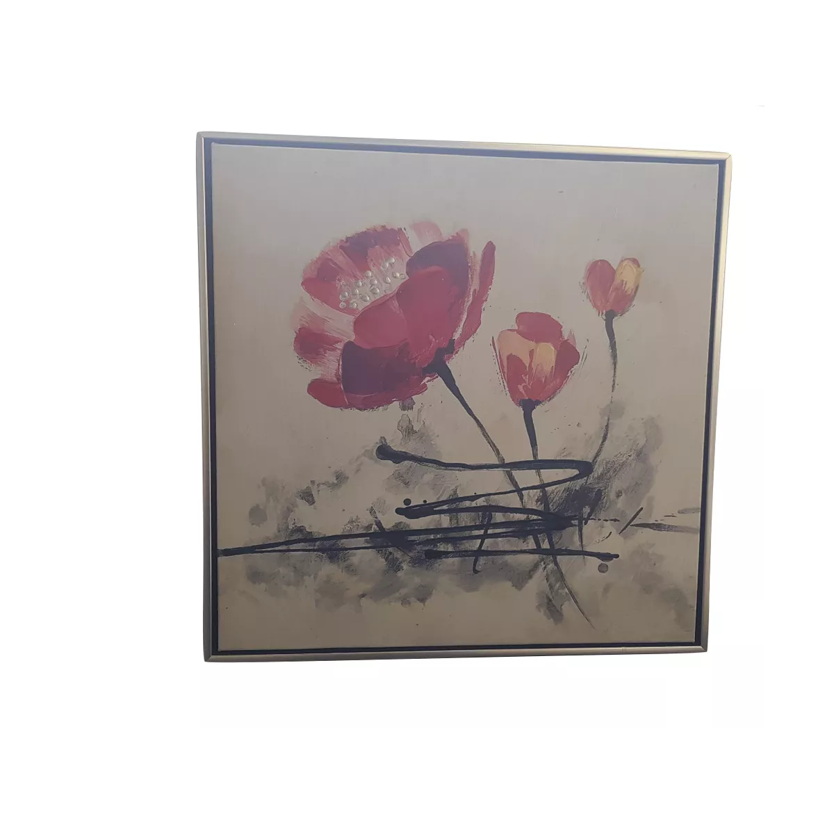 Tableau Coquelicots A 40 X 40 cm