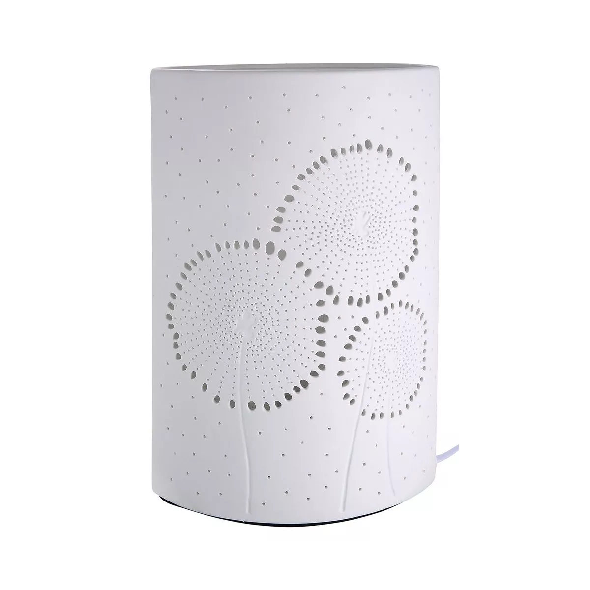 Lampe Porcelaine Ellipse Pissenlit H.28cm