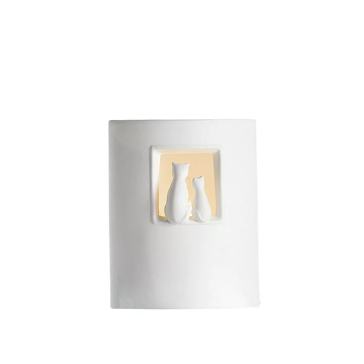 Lampe Porcelaine Ellipse Chat H.22cm