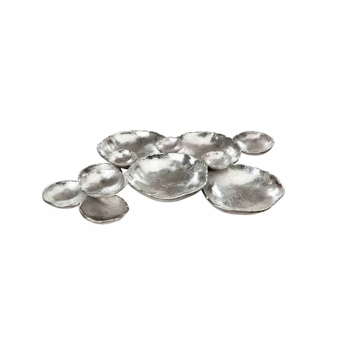 Centre de table Aluminium Nénuphars Argent 75x58