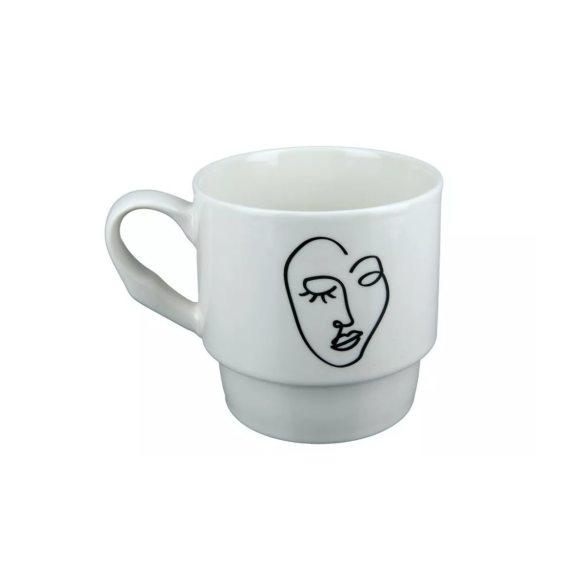 Ensemble de 2 Tasses Visage Blanc et Noir