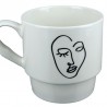 Ensemble de 2 Tasses Visage Blanc et Noir