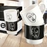 Ensemble de 2 Tasses Visage Blanc et Noir