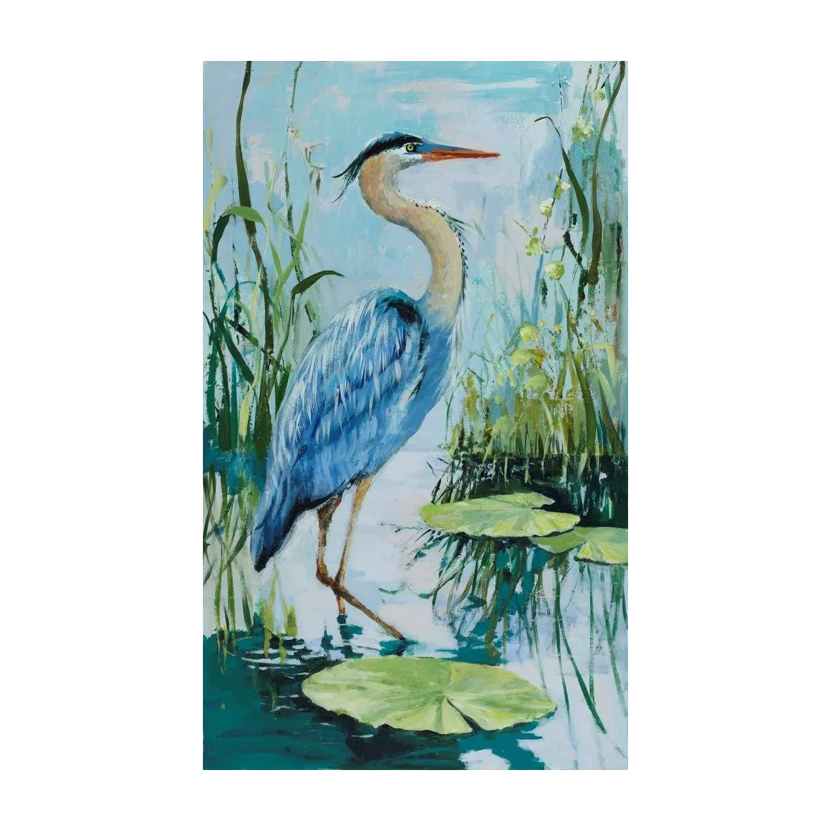 Tableau Heron Bleu 54x84