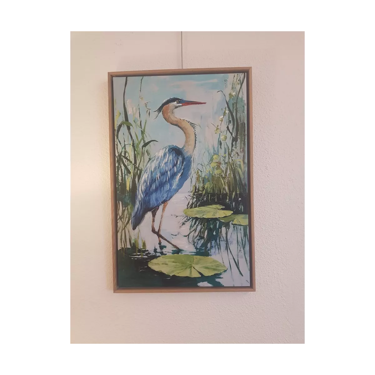Tableau Heron Bleu 54x84