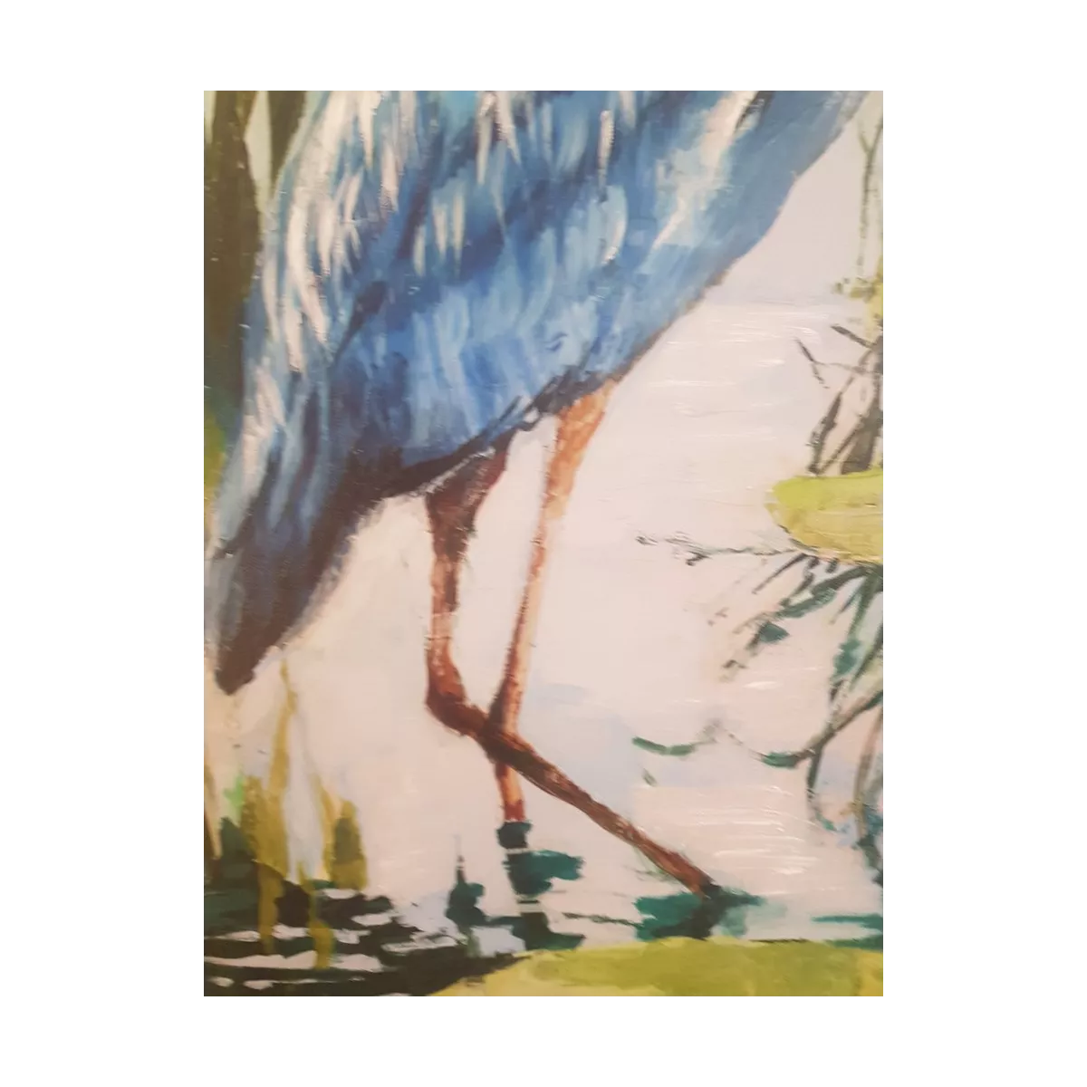 Tableau Heron Bleu 54x84