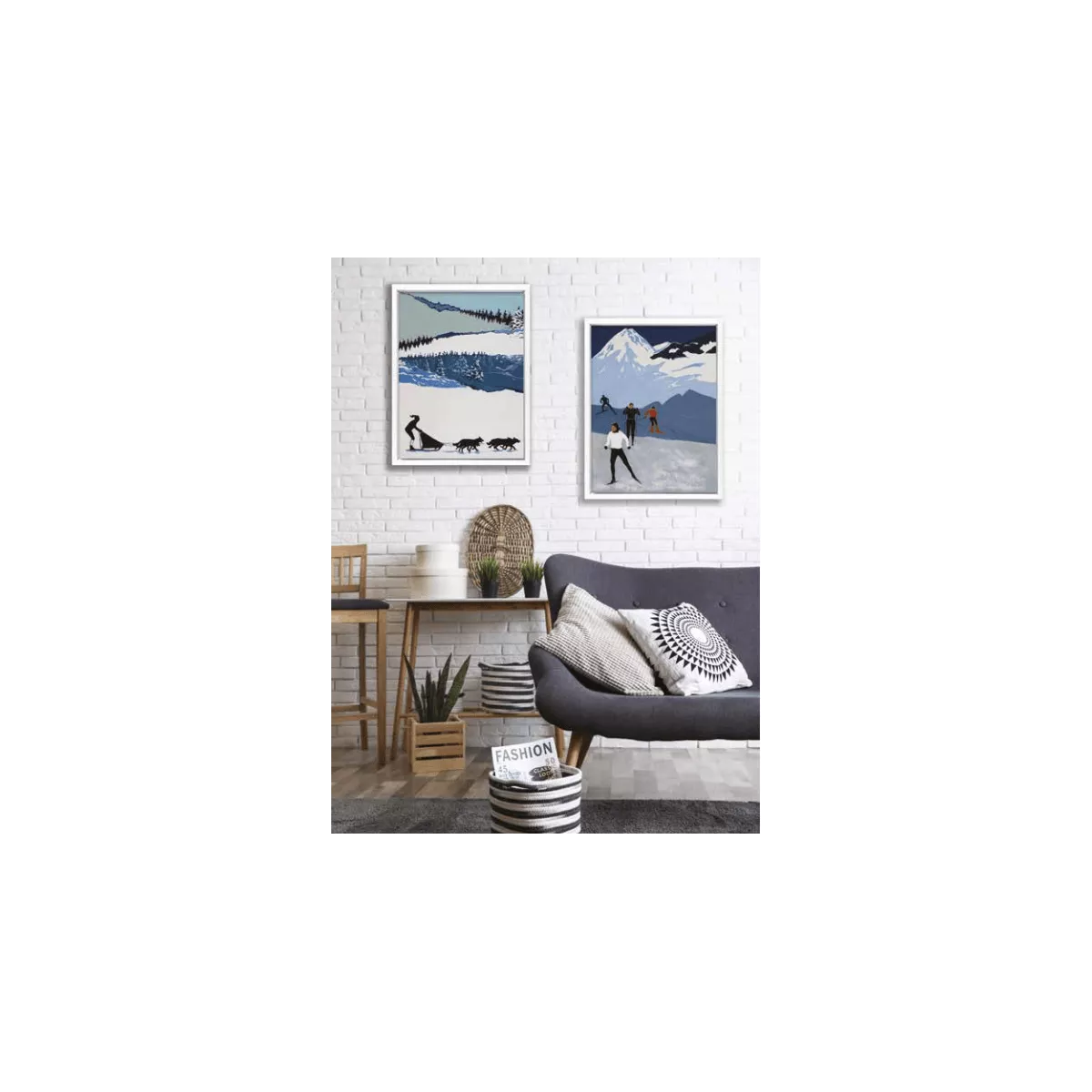 Tableau Skieurs de Fond 60x80
