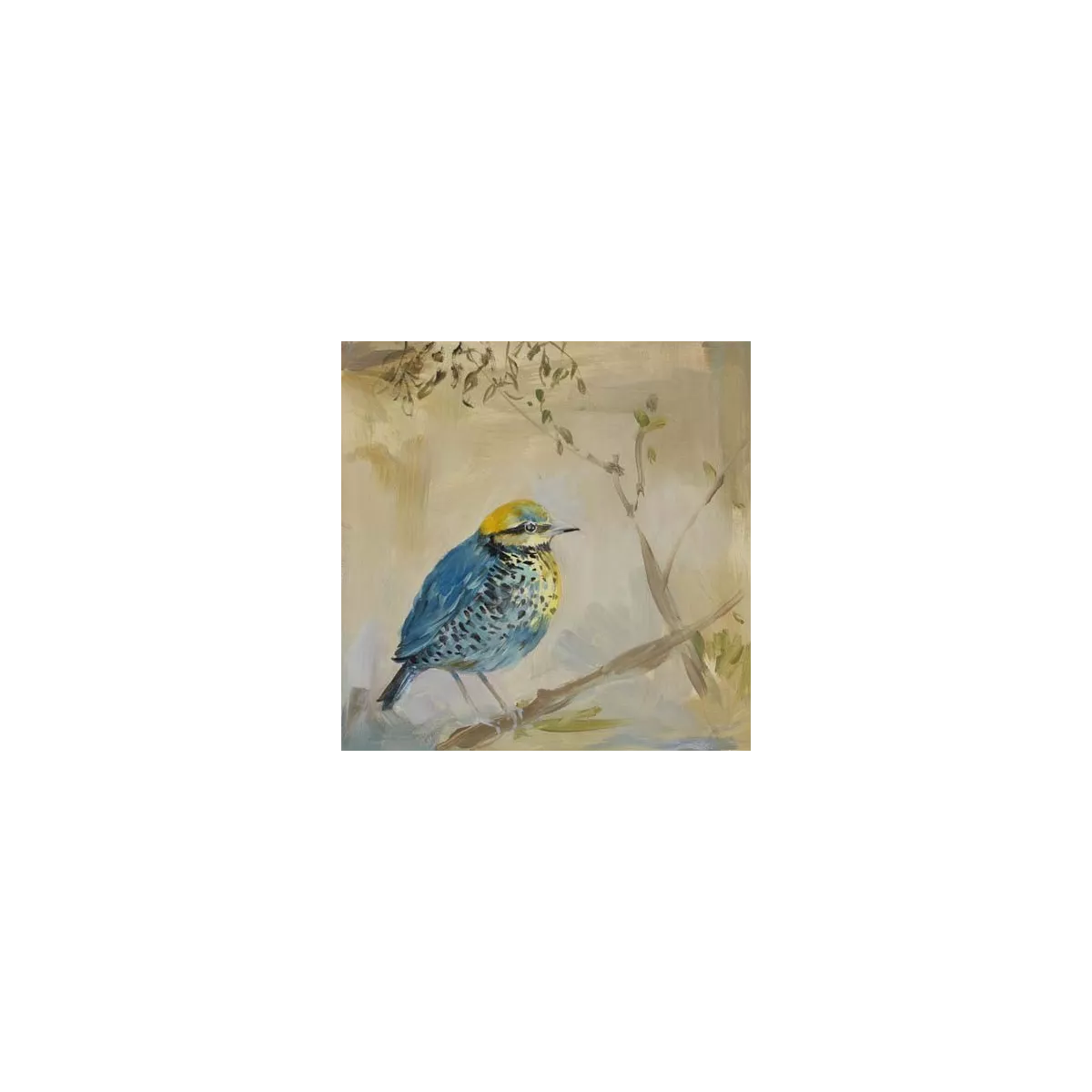 Tableau Oiseau D'Hivers I 34x34