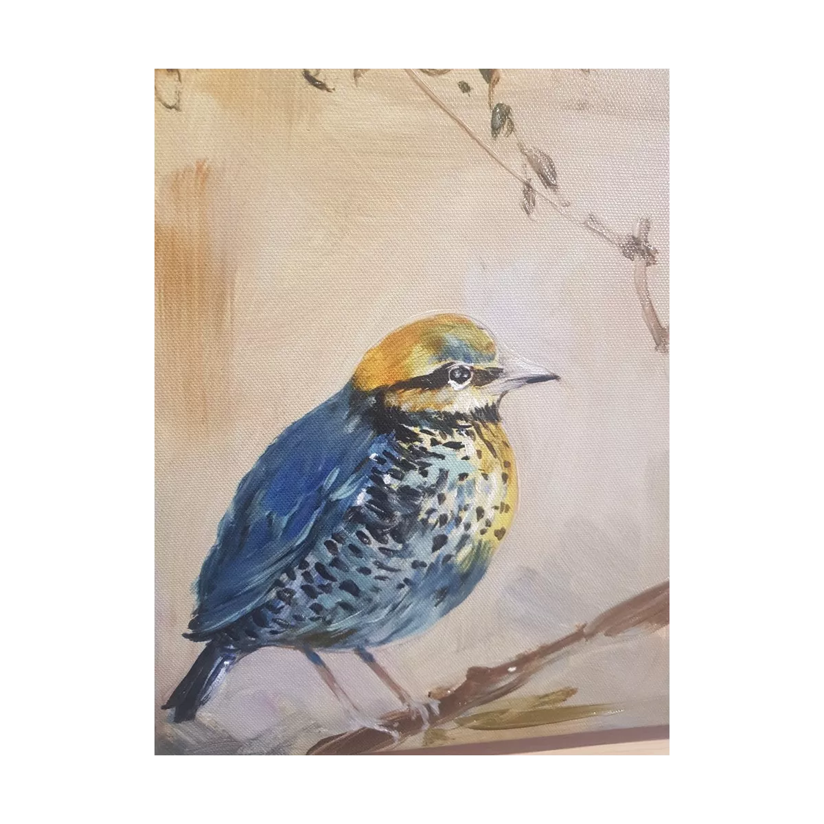 Tableau Oiseau D'Hivers I 34x34