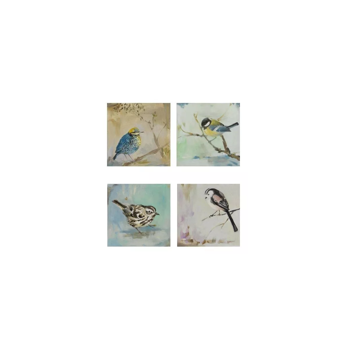 Tableau Oiseau D'Hivers III 34x34