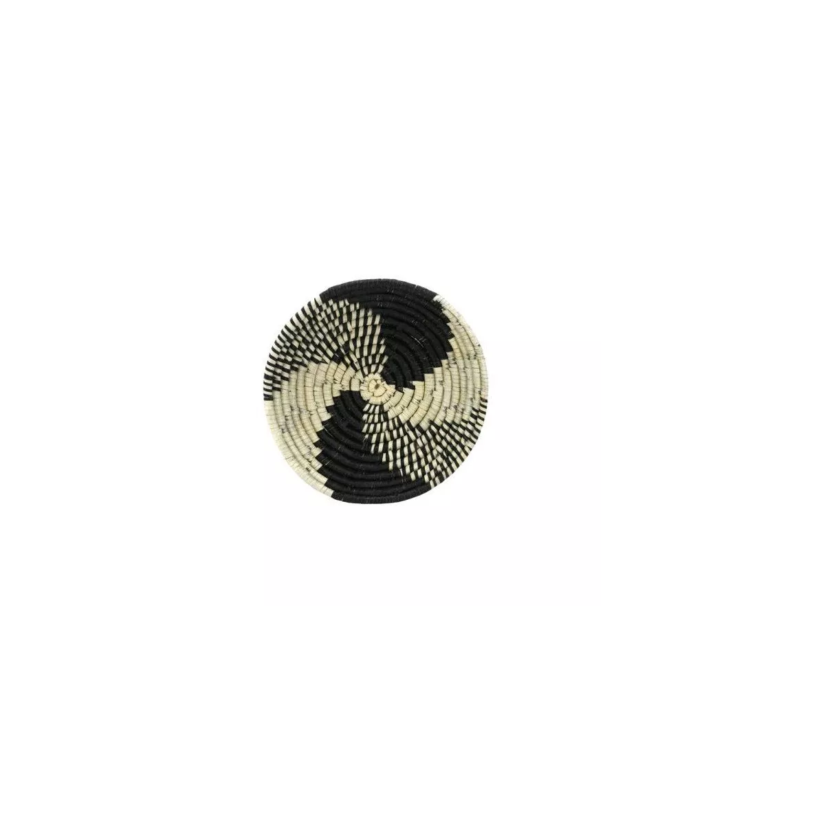Corbeille  en jonc noir et blanc 36x36