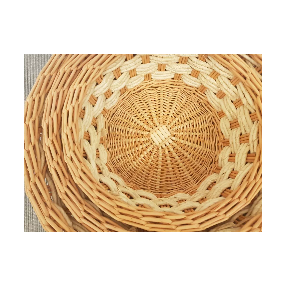 Corbeille Ronde Osier et Mais 38x38