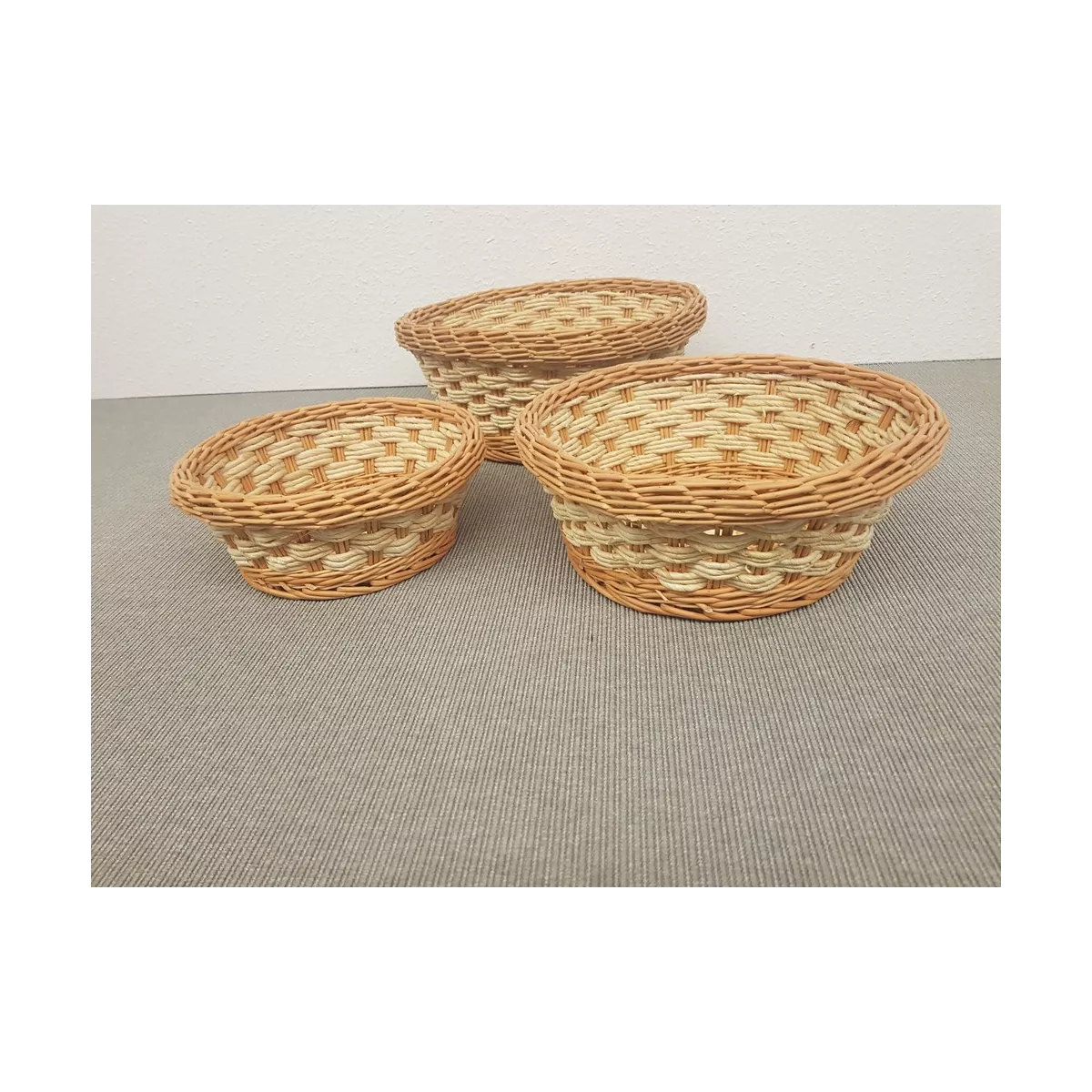 Corbeille Ronde Osier et Mais 38x38