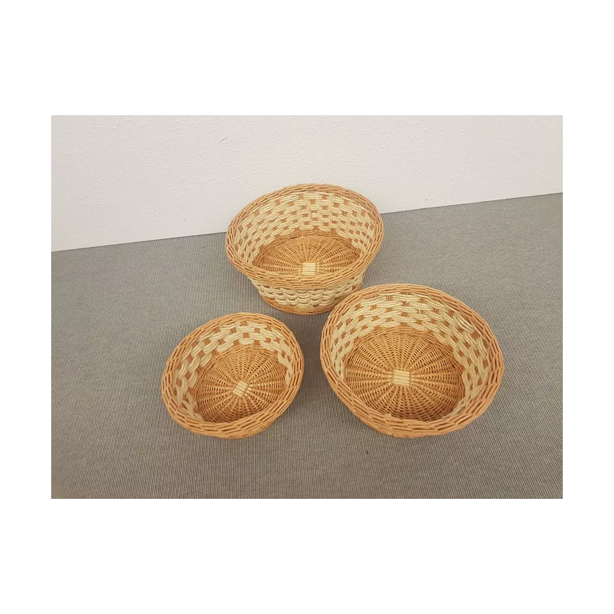 Corbeille Ronde Osier et Mais 32x32