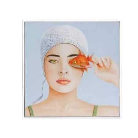 Tableau Baigneuse Bulles 75x75