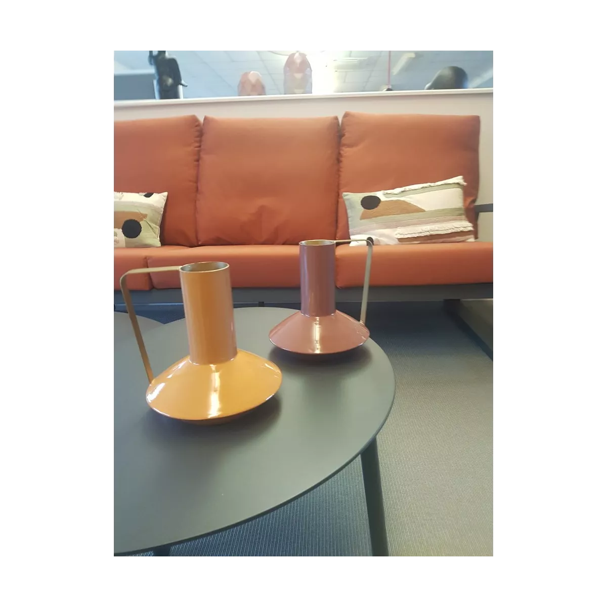 Vase Cruche Métal Jaune