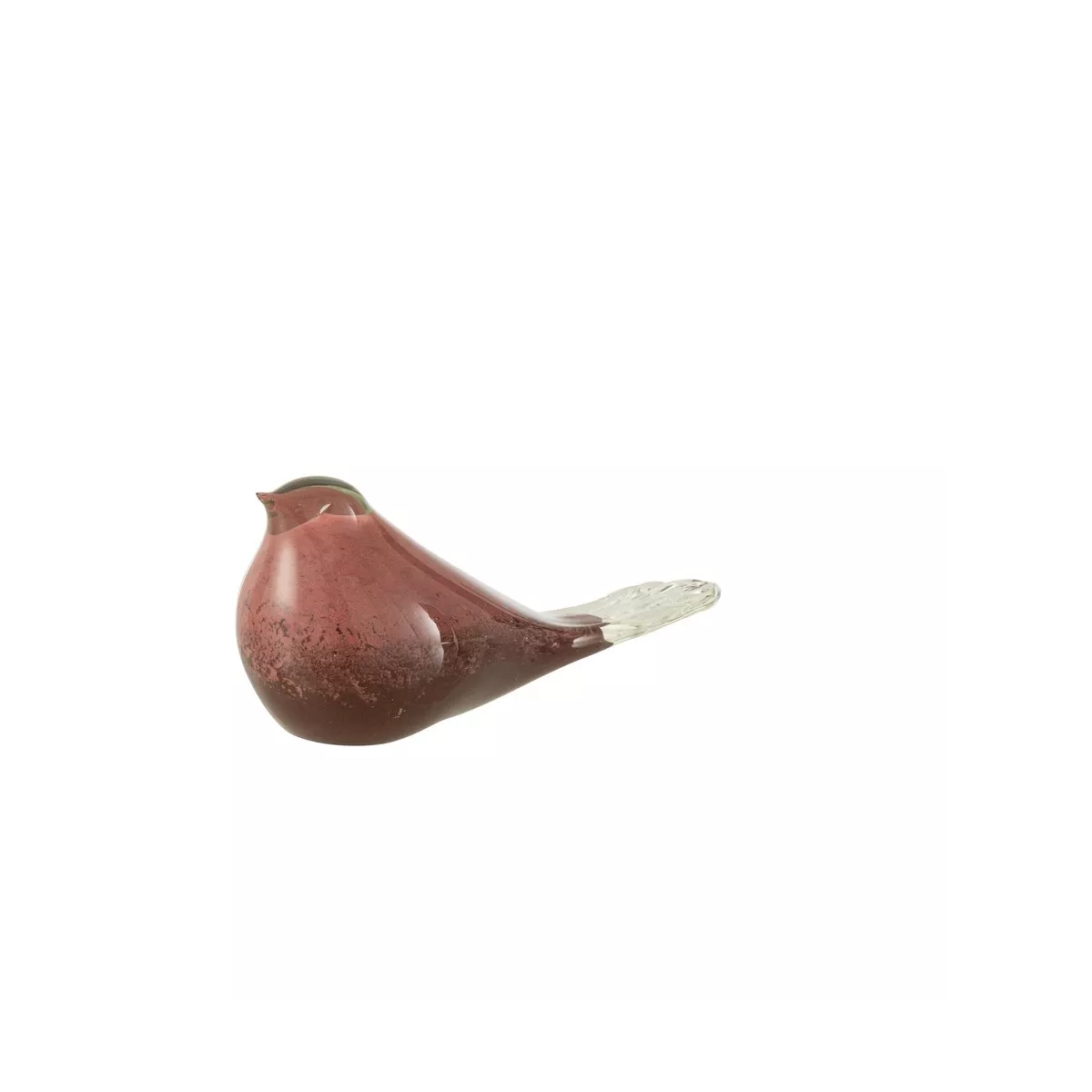 Oiseau Rose en pate de verre 20x10