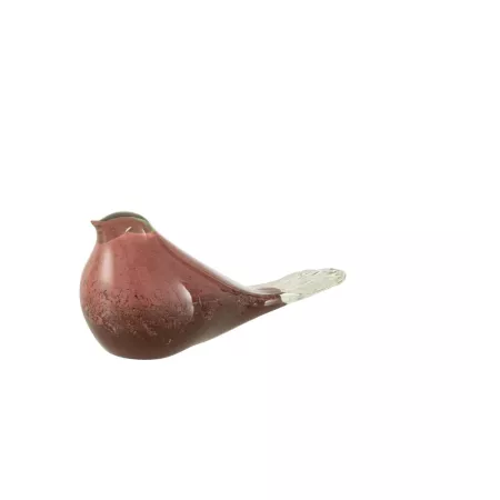 Oiseau Rose en pate de verre 20x10