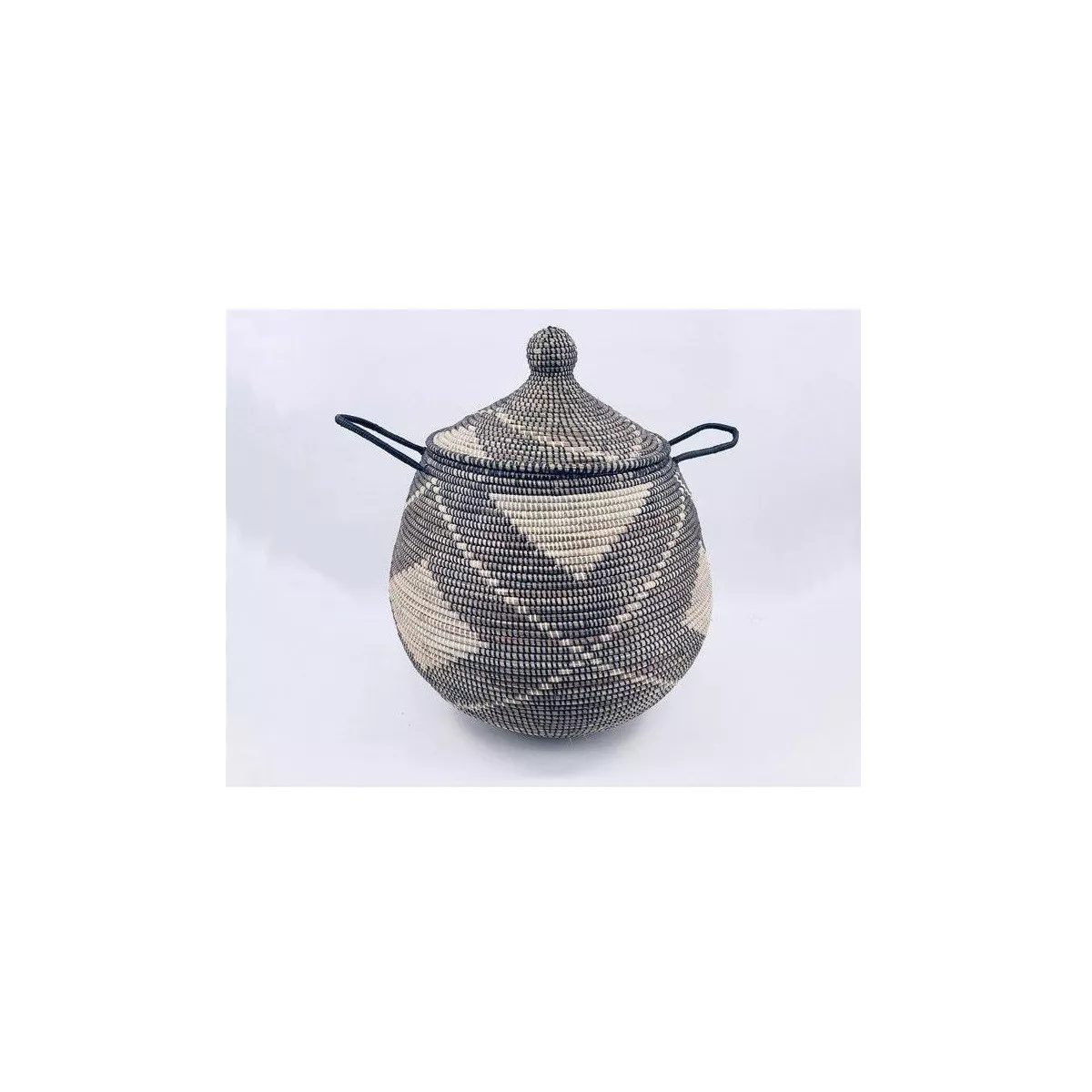 Panière en Jonc Lomé Noir 36x40 CM