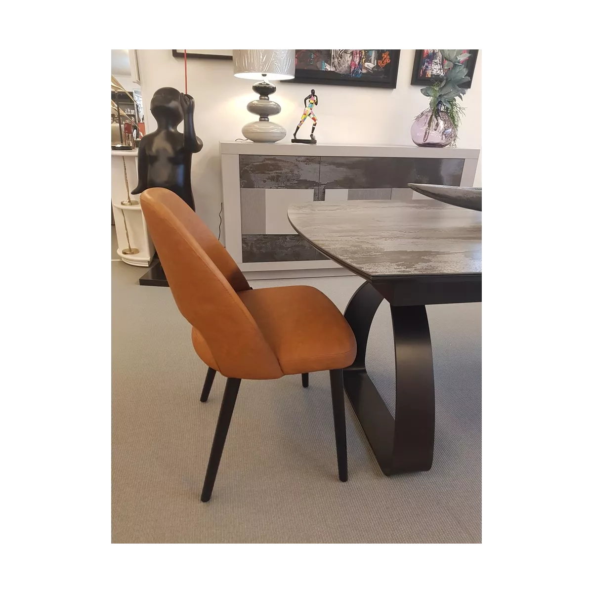 Chaise Joy Simili Cognac