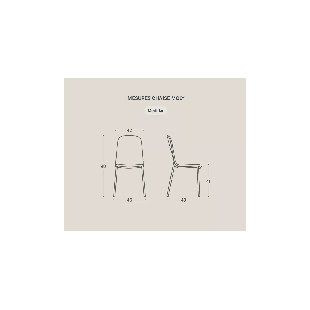 Chaise Moly Tissus Bleu