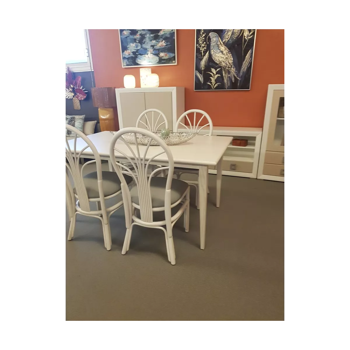 Table Bandar blanc 150x90