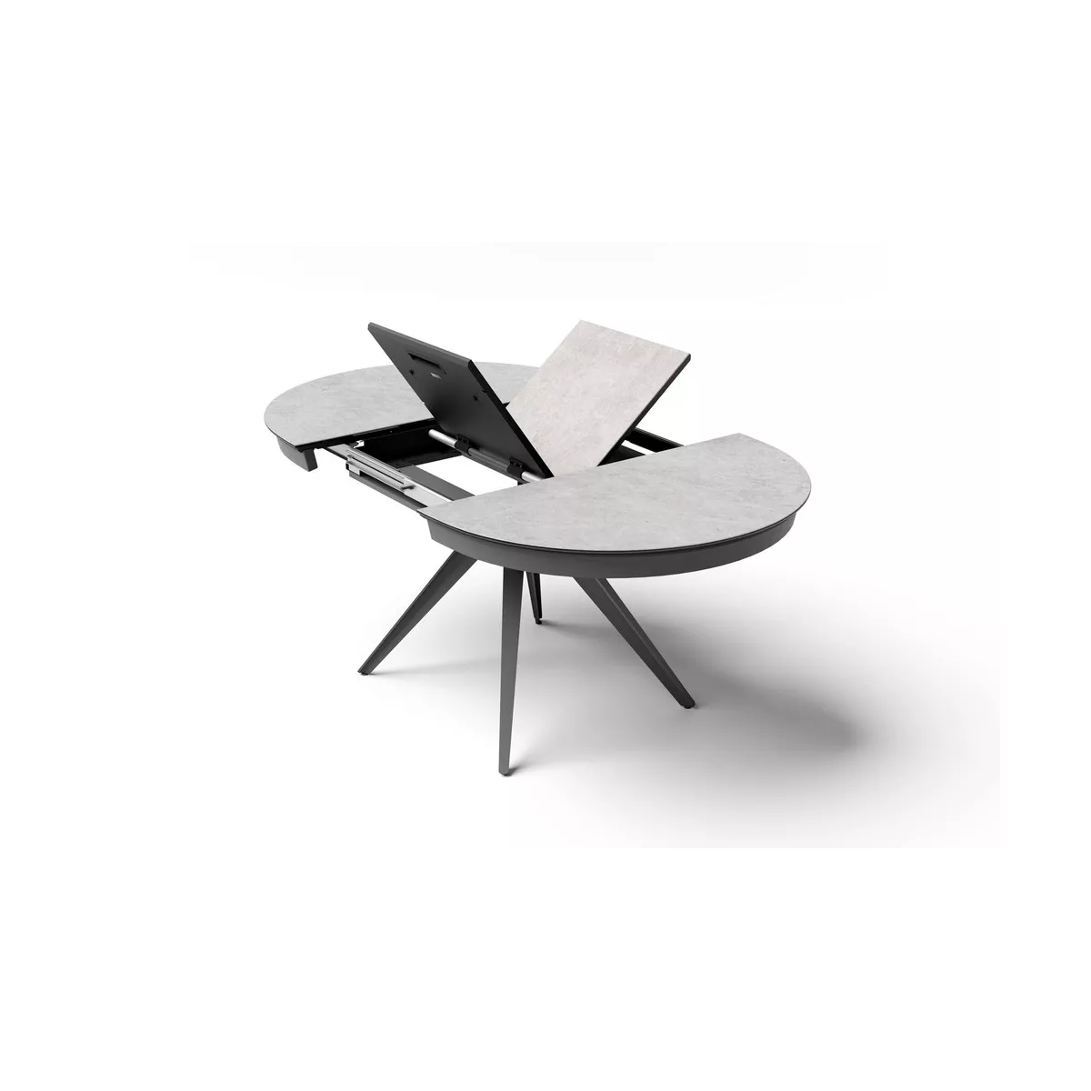 Table Sfera ovale 120 cm en Céramique Marbre Blanc