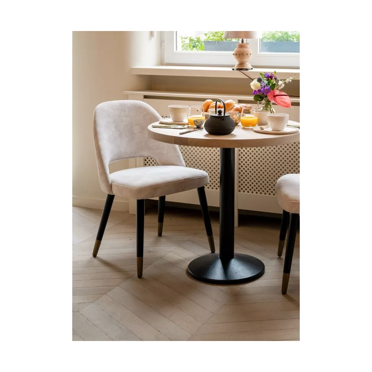 Chaise Joy Velours Beige