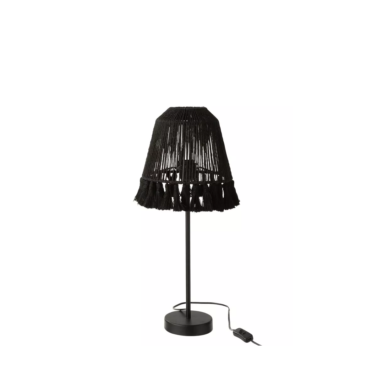 Lampe Vincent  Jute Noire h60