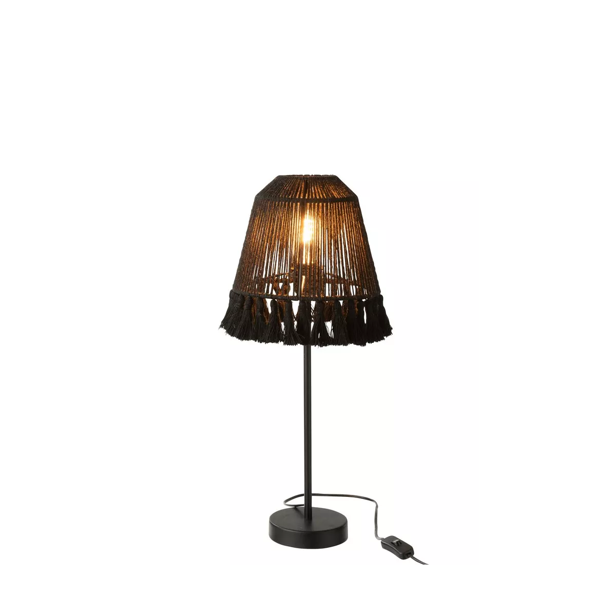 Lampe Vincent  Jute Noire h60
