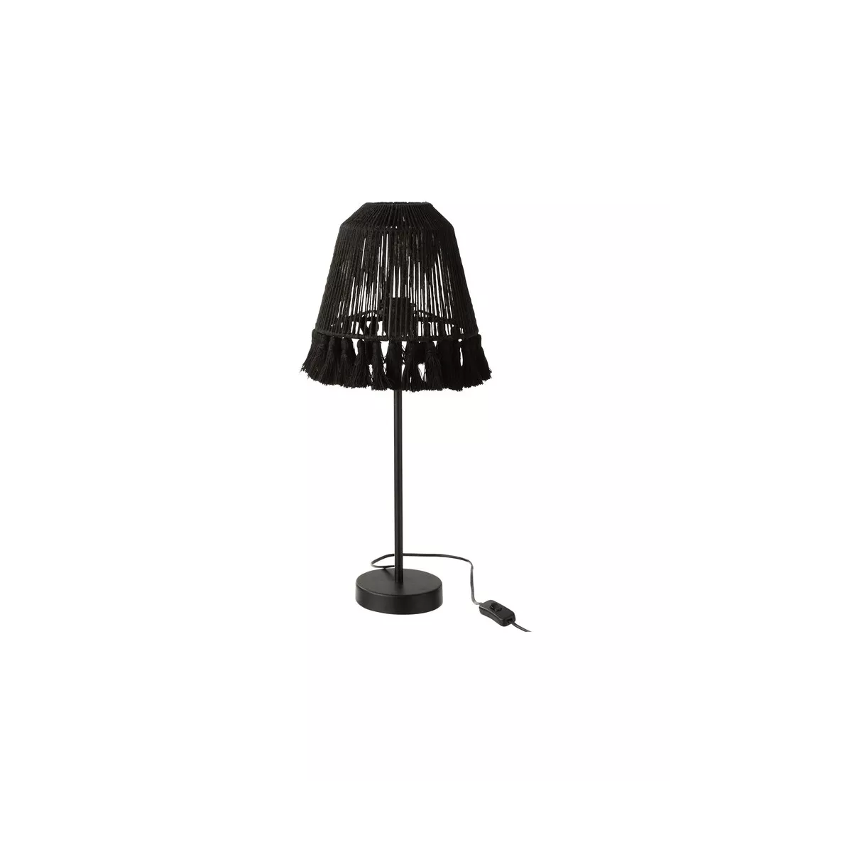 Lampe Vincent  Jute Noire h60