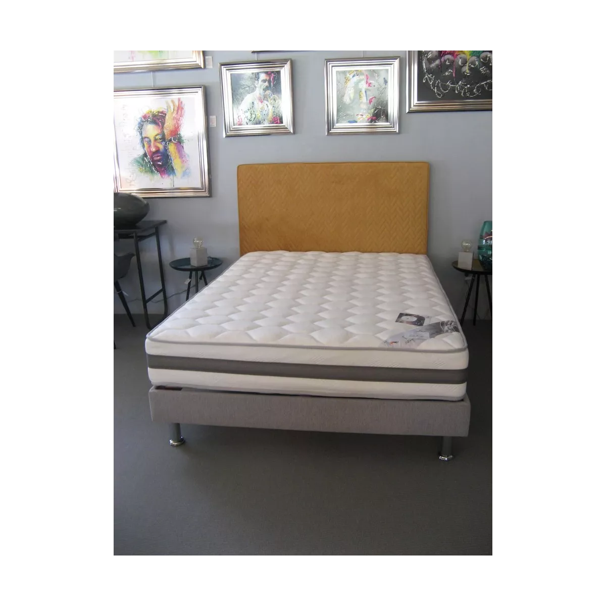 Tete de Lit en 140 Tissus Matelassé Moutarde
