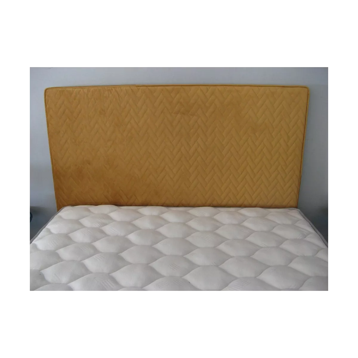 Tete de Lit en 140 Tissus Matelassé Moutarde