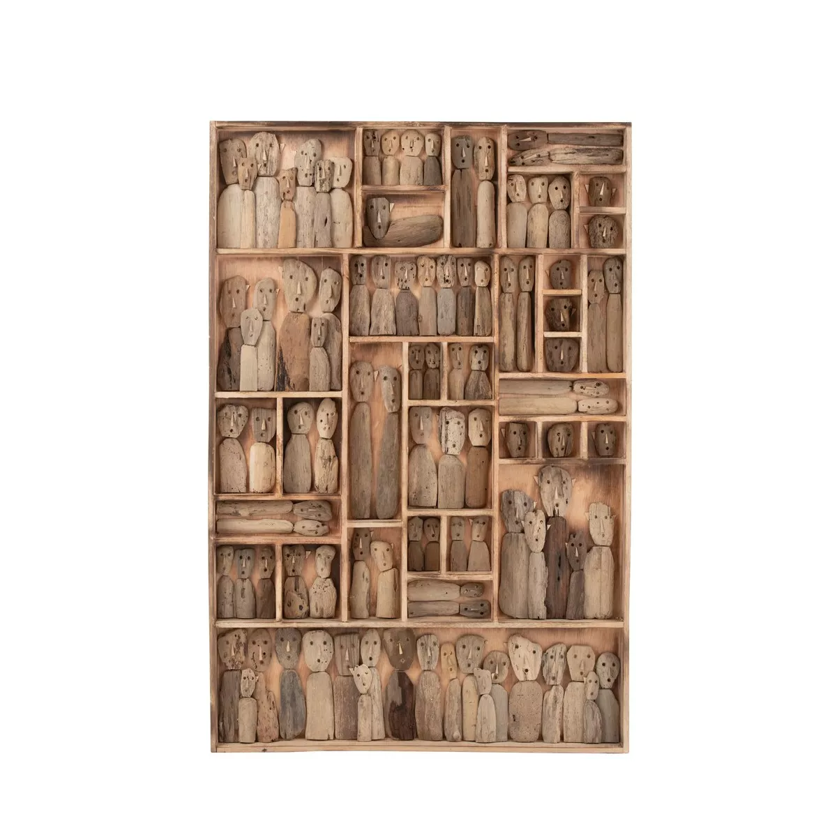 Tableau Famille compartimenté en Bois flotté 100 x150