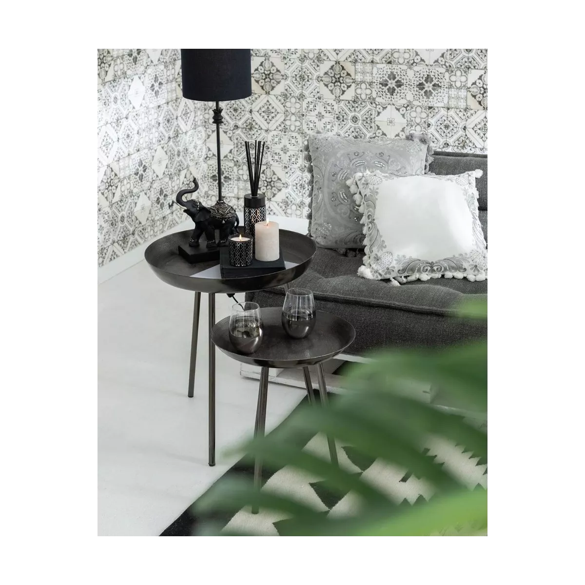 Sellette en alu Gris Lia 43x43