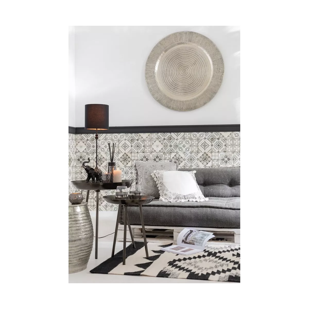 Sellette en alu Gris Lia 50x50