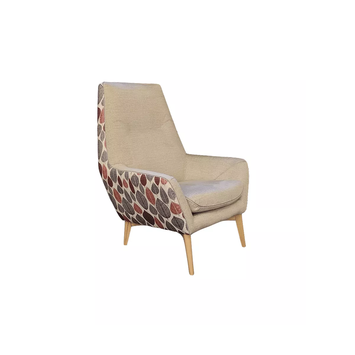 Fauteuil Haut Dossier Catania Feuilles Roses