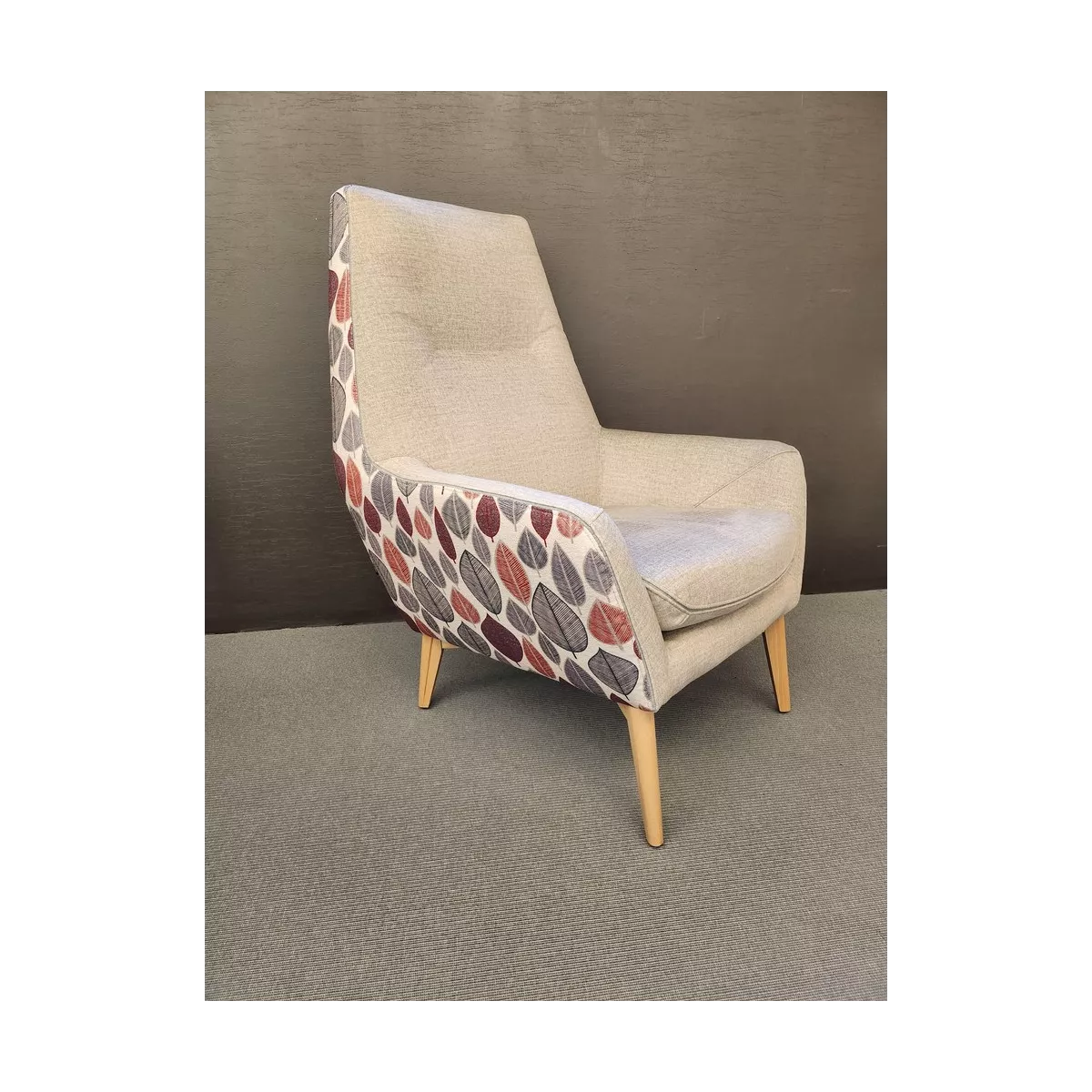 Fauteuil Haut Dossier Catania Feuilles Roses