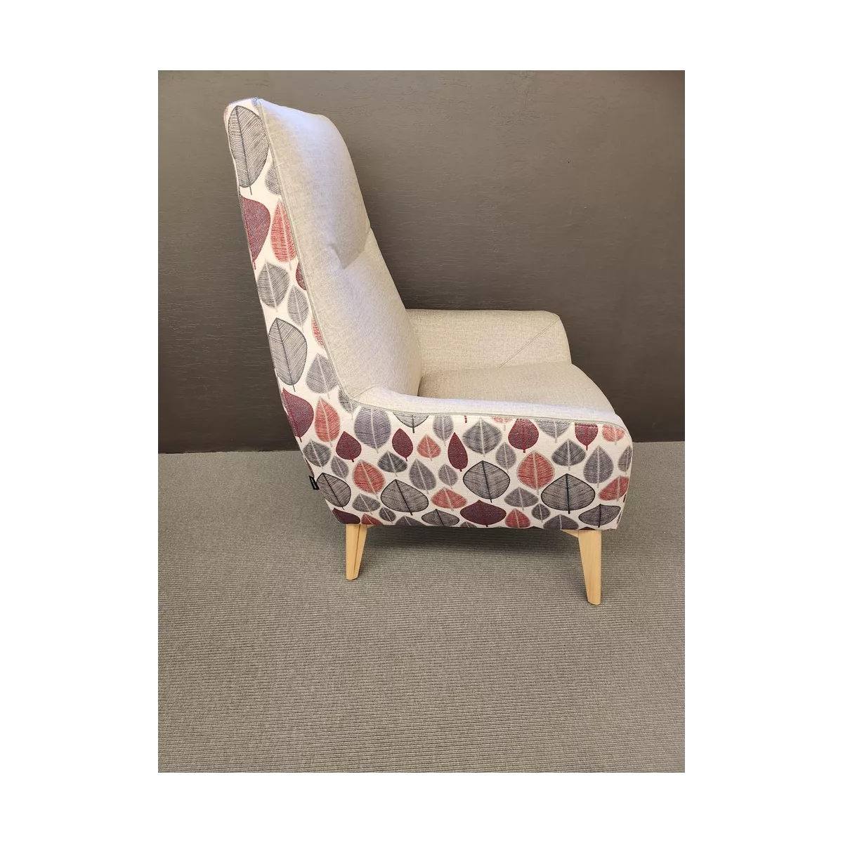 Fauteuil Haut Dossier Catania Feuilles Roses