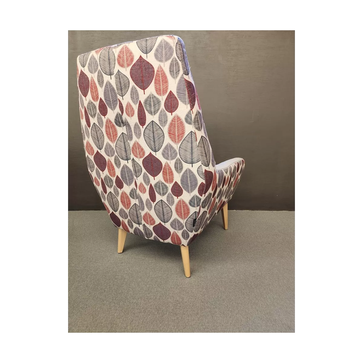 Fauteuil Haut Dossier Catania Feuilles Roses