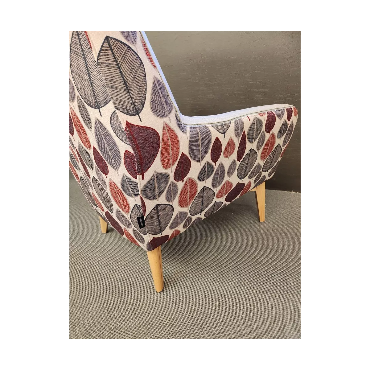 Fauteuil Haut Dossier Catania Feuilles Roses