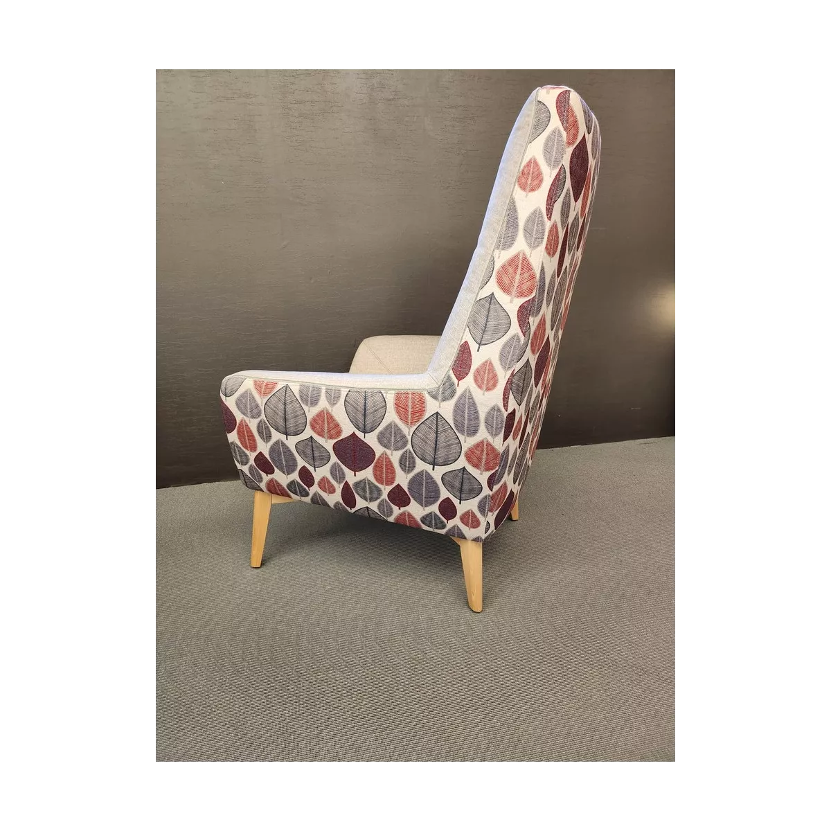 Fauteuil Haut Dossier Catania Feuilles Roses