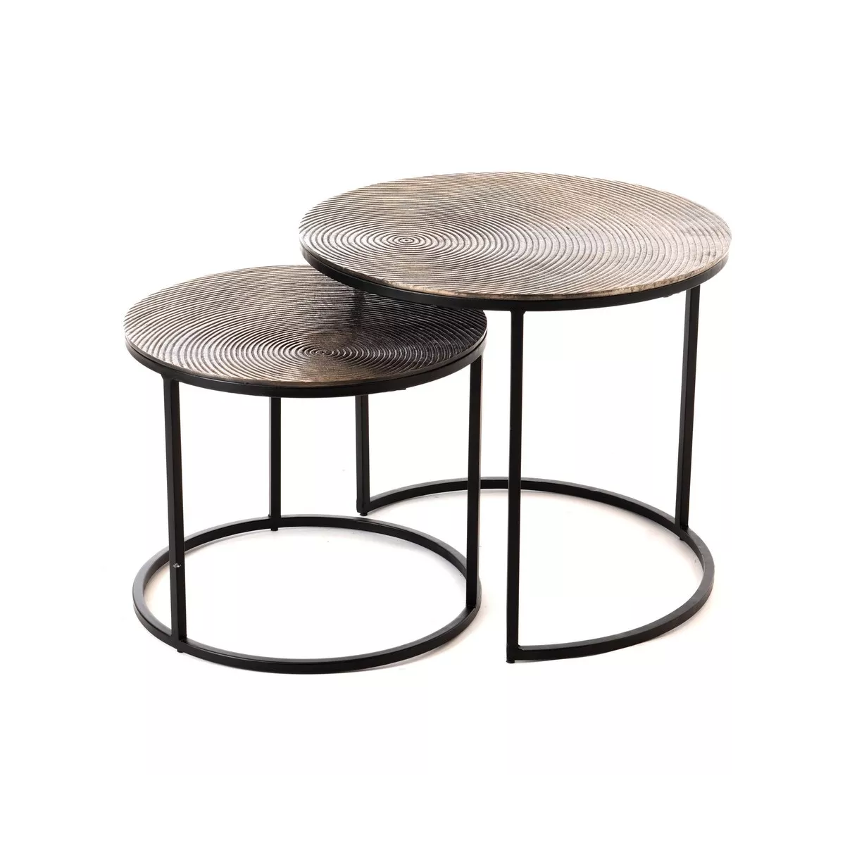 Série 2 Tables Basses en Alu Rosase Gris