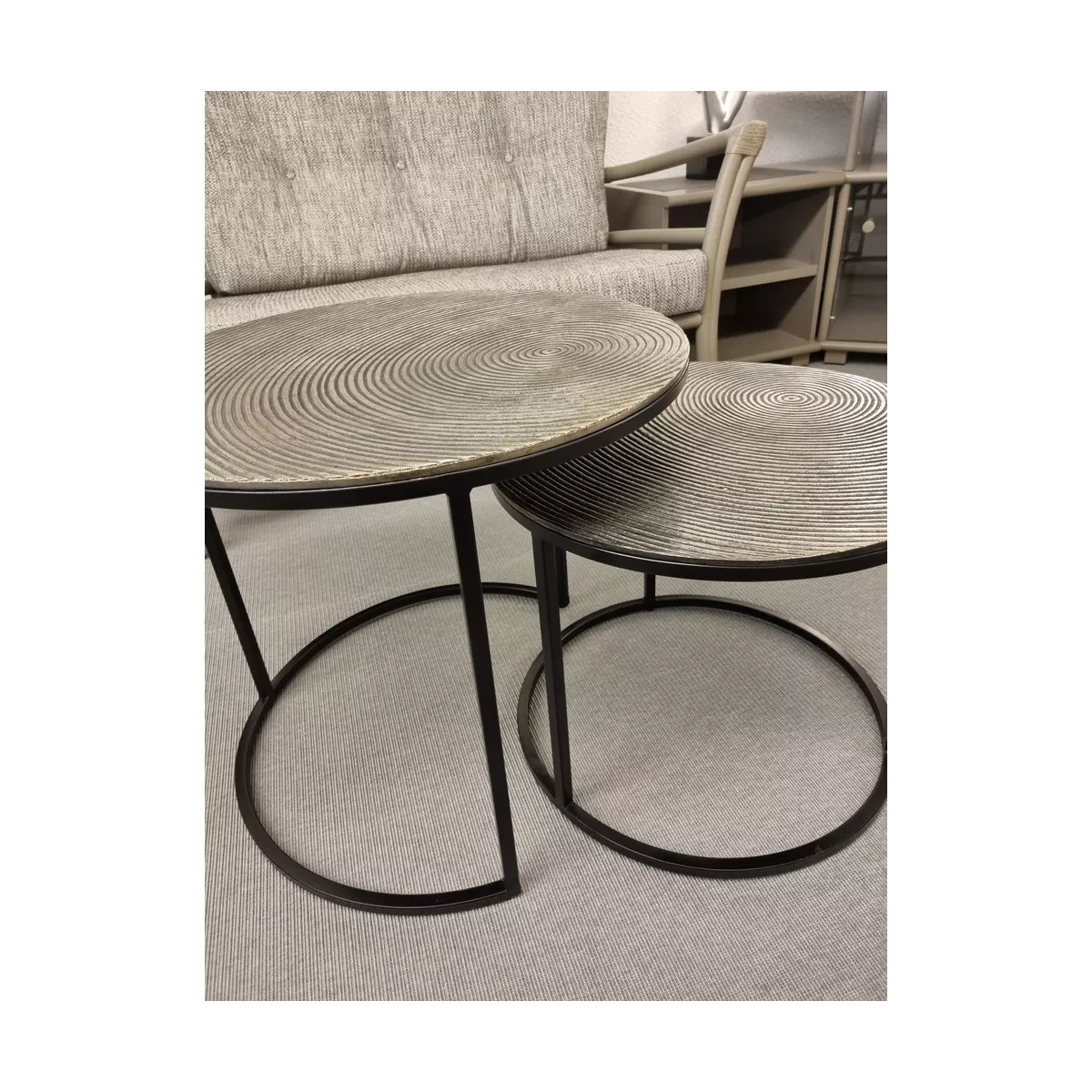 Série 2 Tables Basses en Alu Rosase Gris
