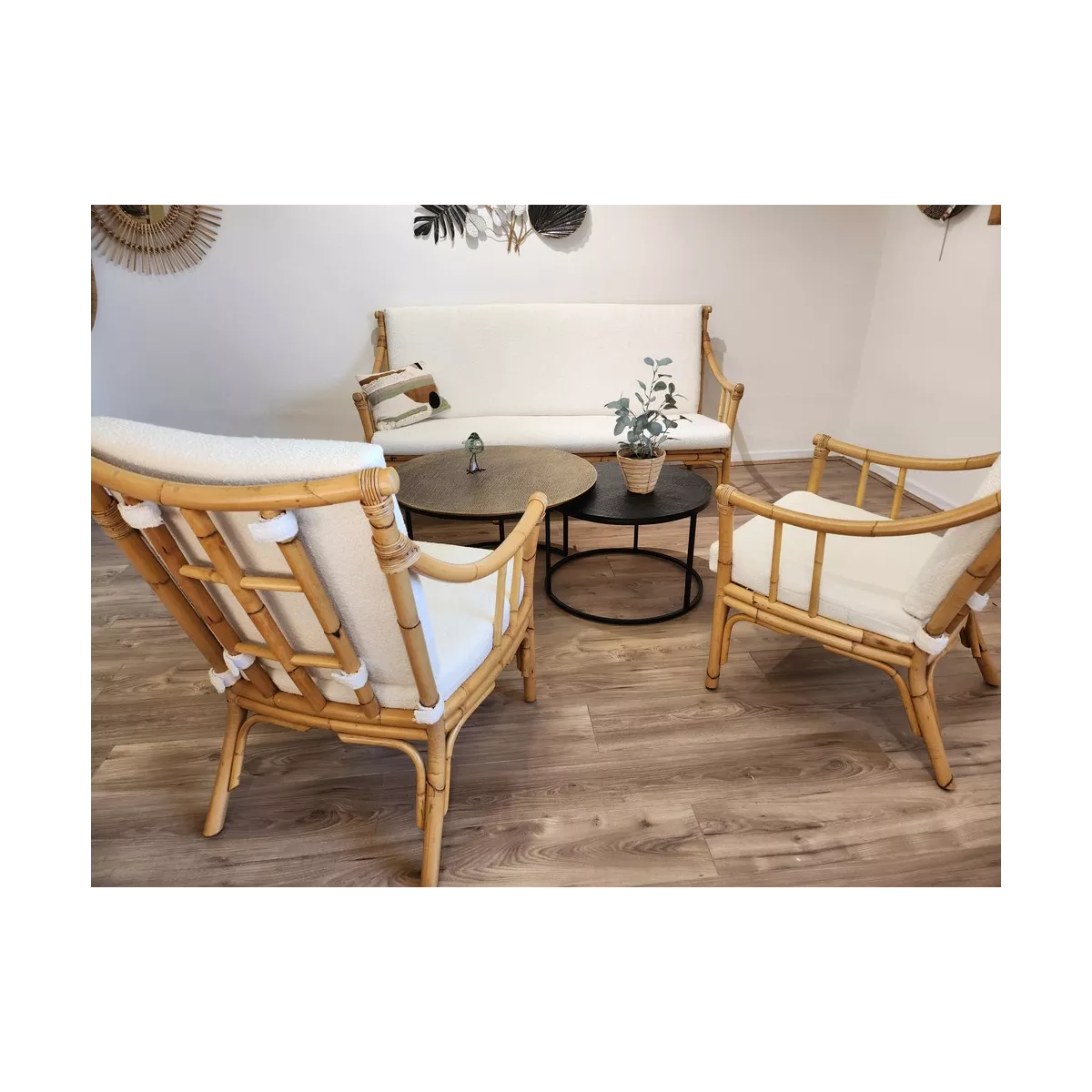 Salon Rotin Rome Natural Vintage
